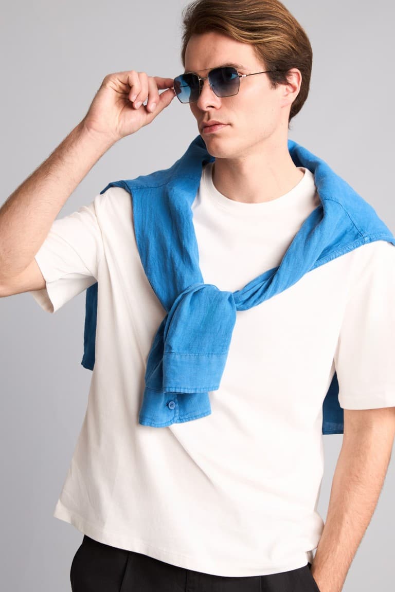 100% Cotton Relax Fit Crew Neck Short Sleeve Rose Color T-Shirt Main image