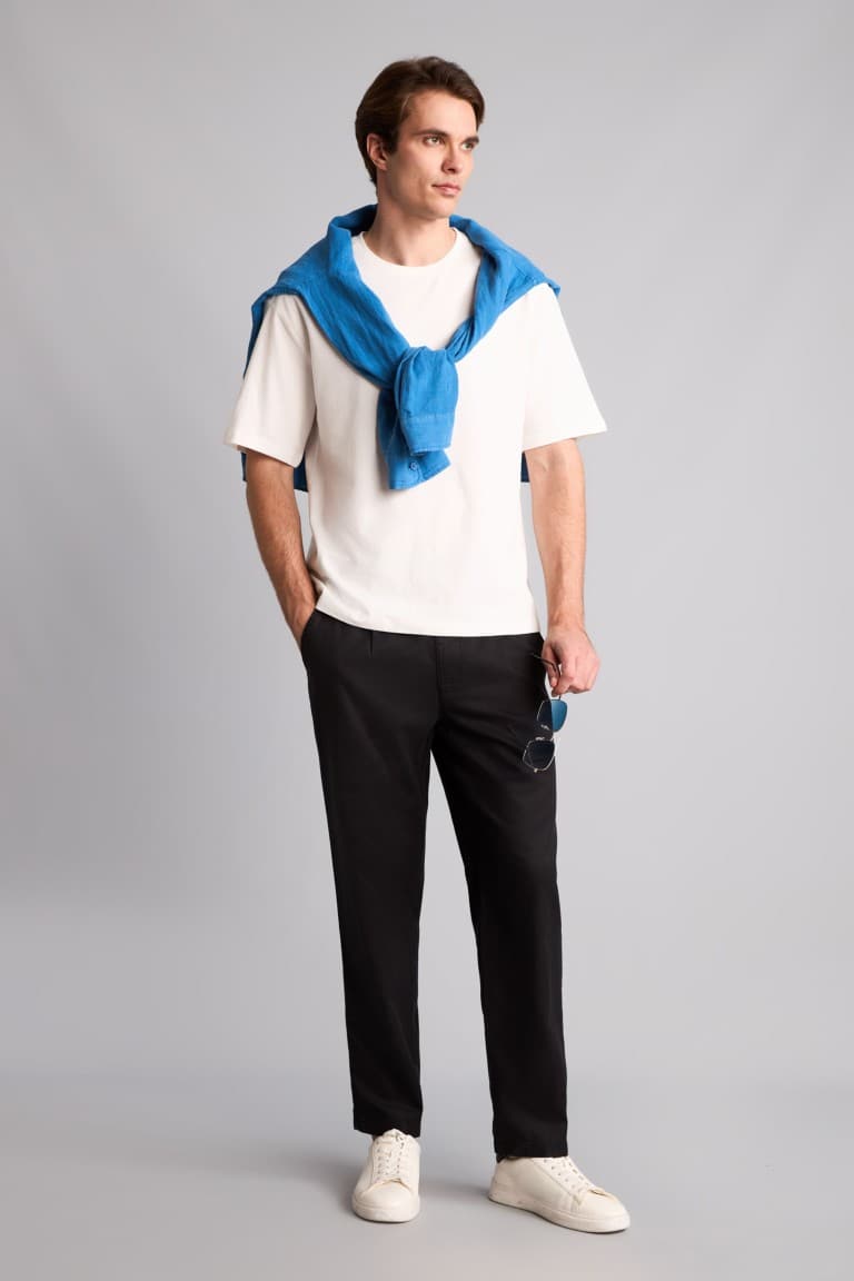 100% Cotton Relax Fit Crew Neck Short Sleeve Rose Color T-Shirt