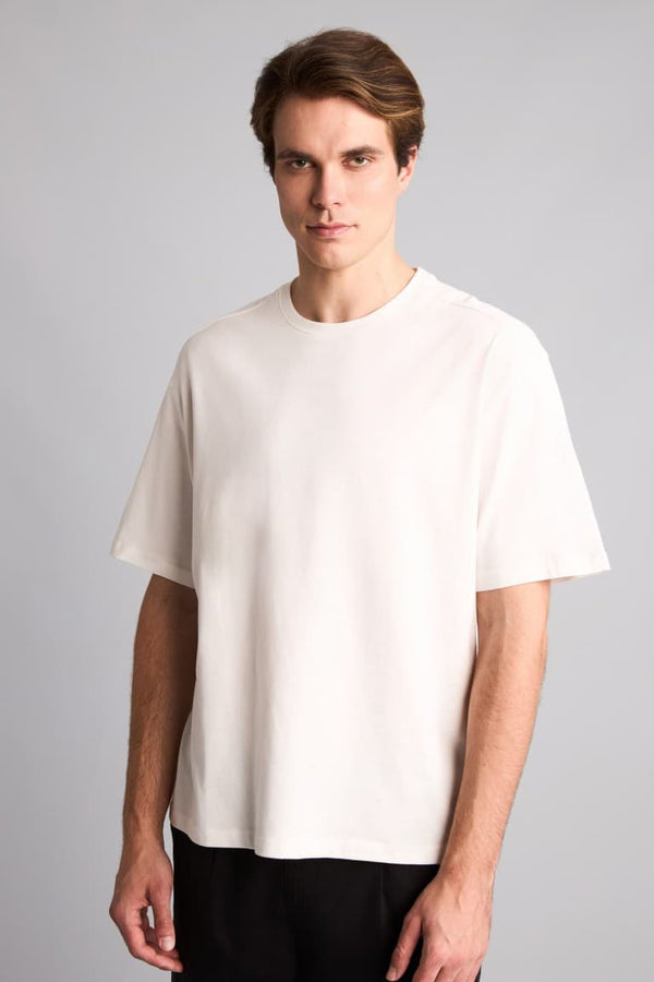 100% Cotton Relax Fit Crew Neck Short Sleeve Rose Color T-Shirt