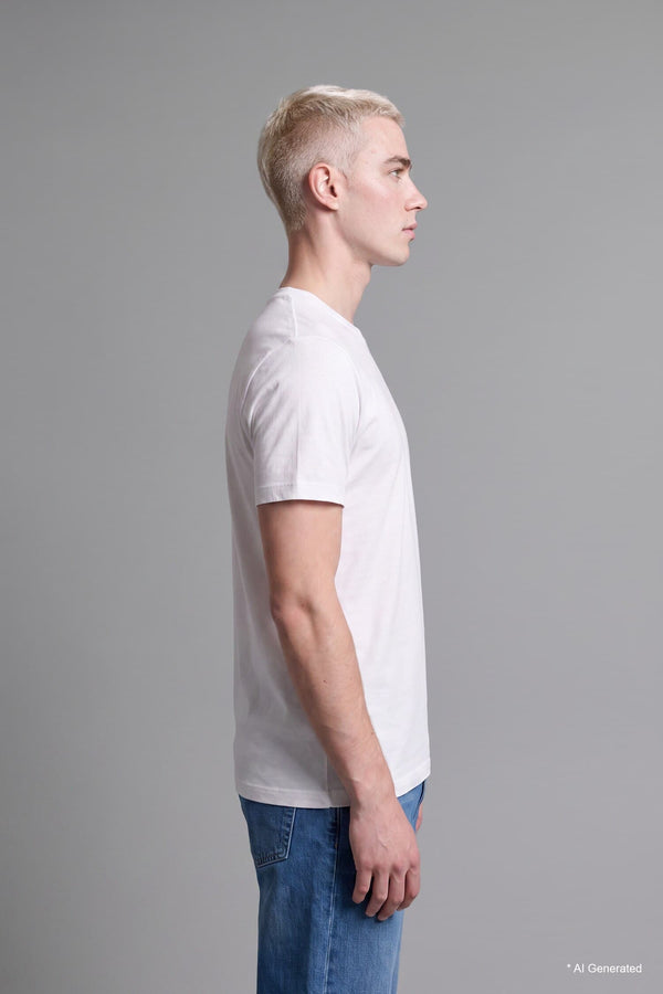 Regular Crew Neck Pique Short Sleeve Basic T-Shirt