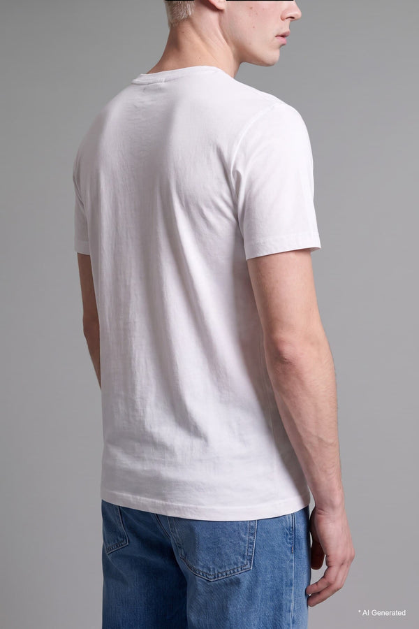 Regular Crew Neck Pique Short Sleeve Basic T-Shirt