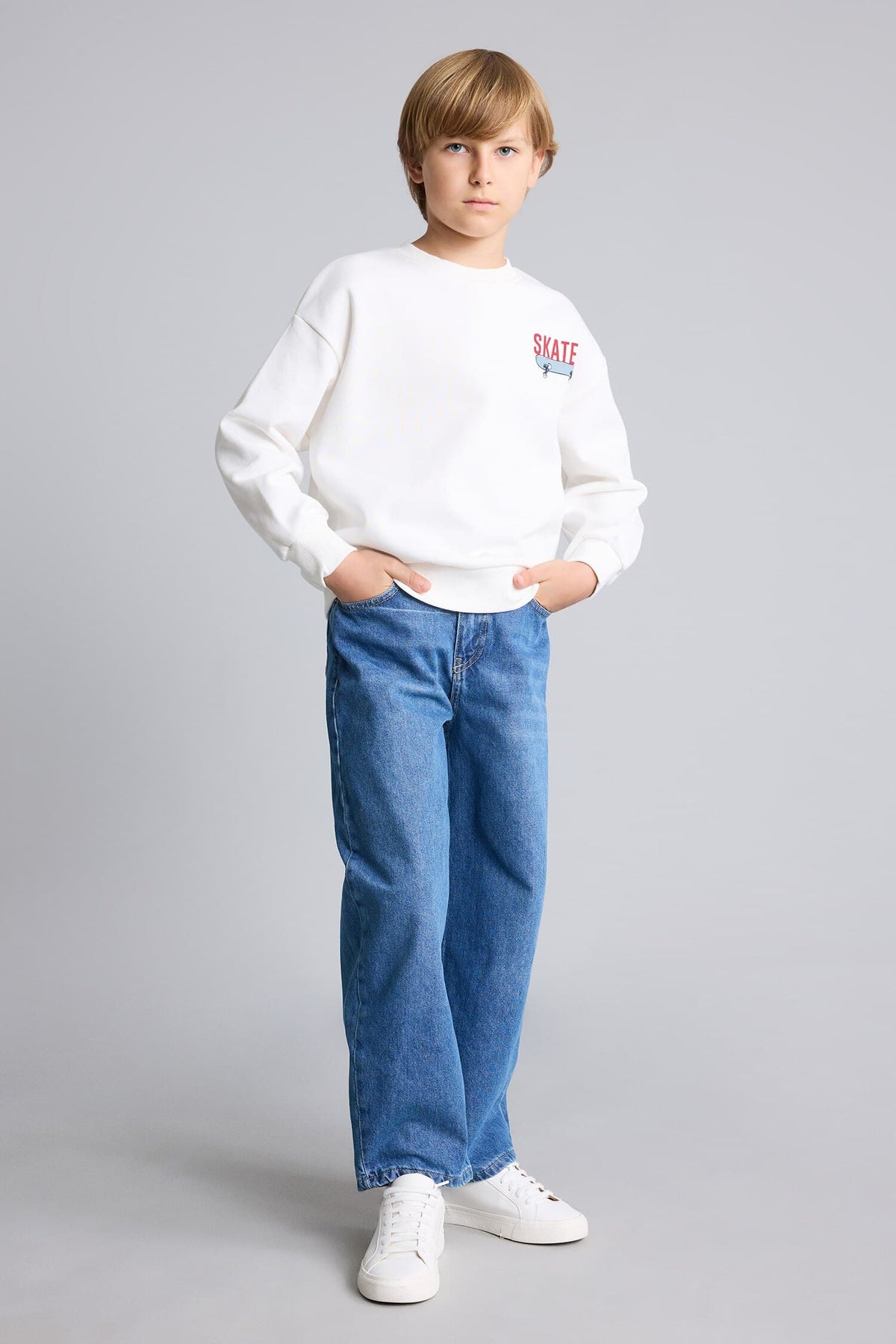 Barrel Fit Flexible Banded Jeans Boy Main image