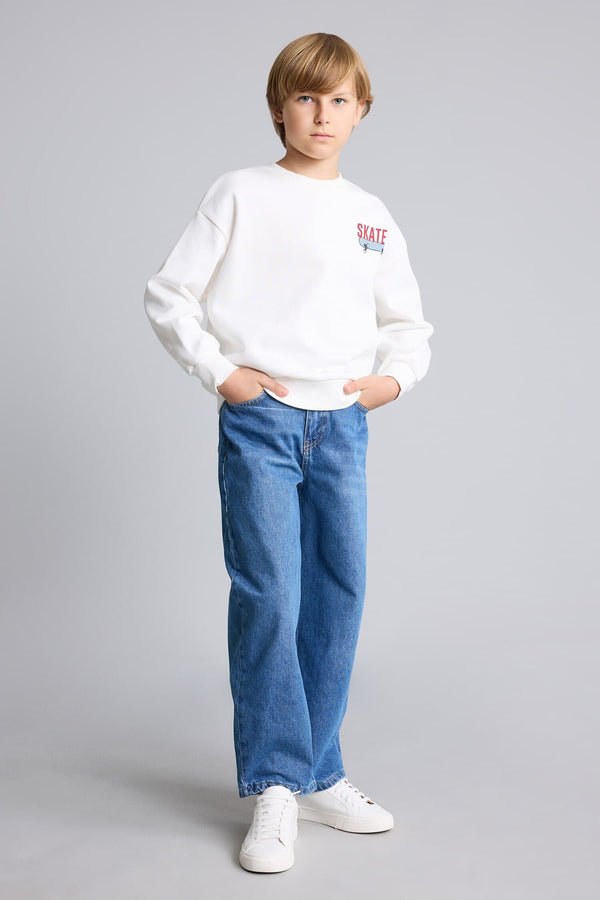 Barrel Fit Flexible Banded Jeans Boy