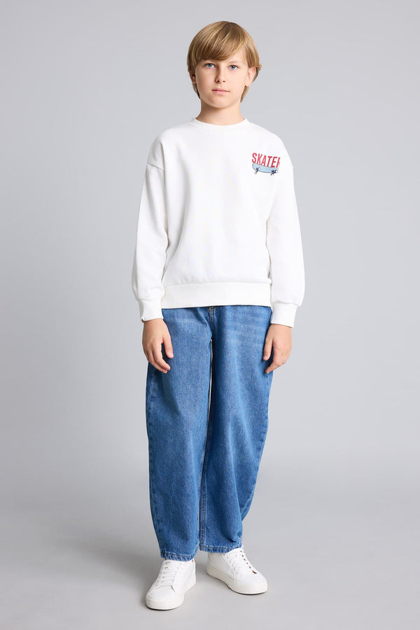 Barrel Fit Flexible Banded Jeans Boy