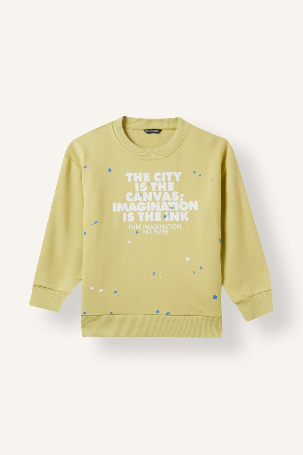 Warm Crew Neck Effect Printed Sweatshirt Boys