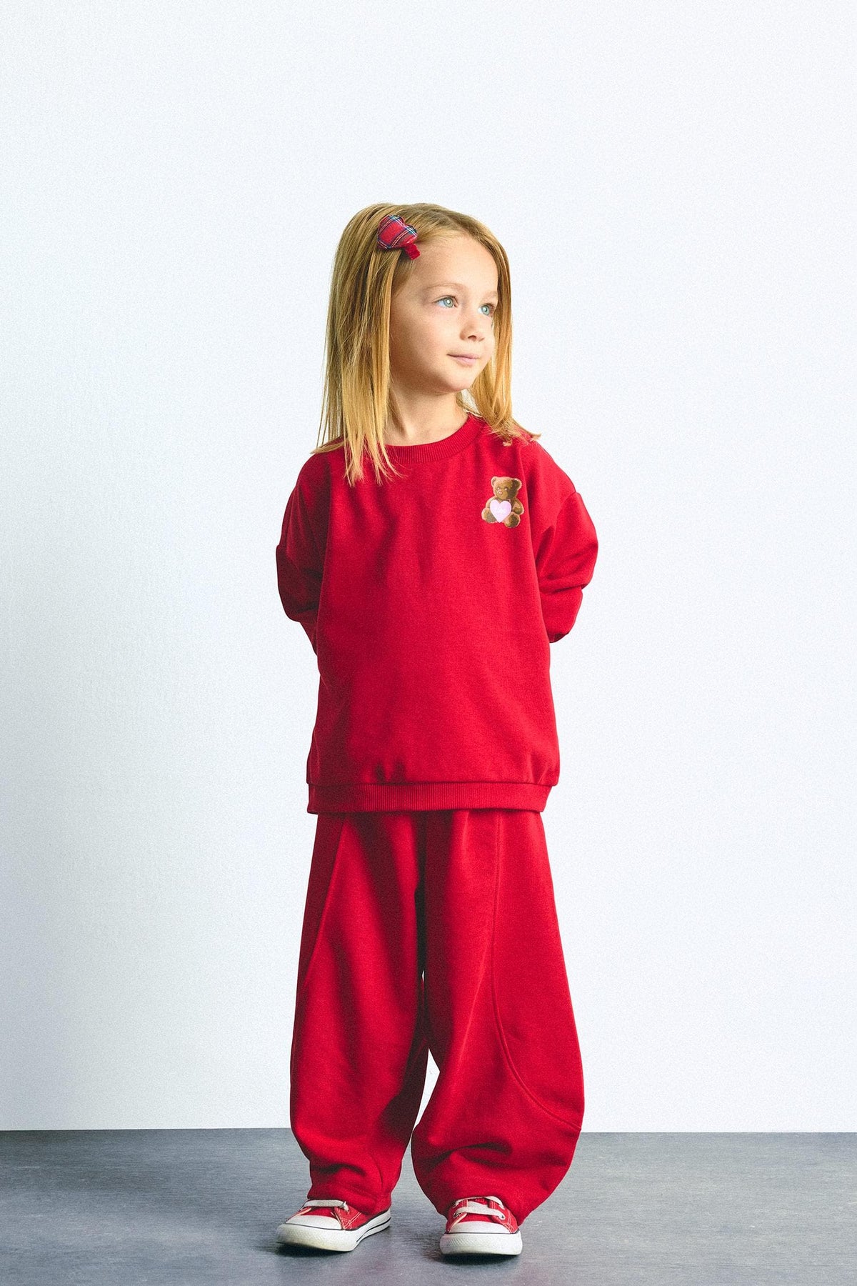 Regular Fit Elastic Waist Thick Fabric Sweatpants Baby Girl