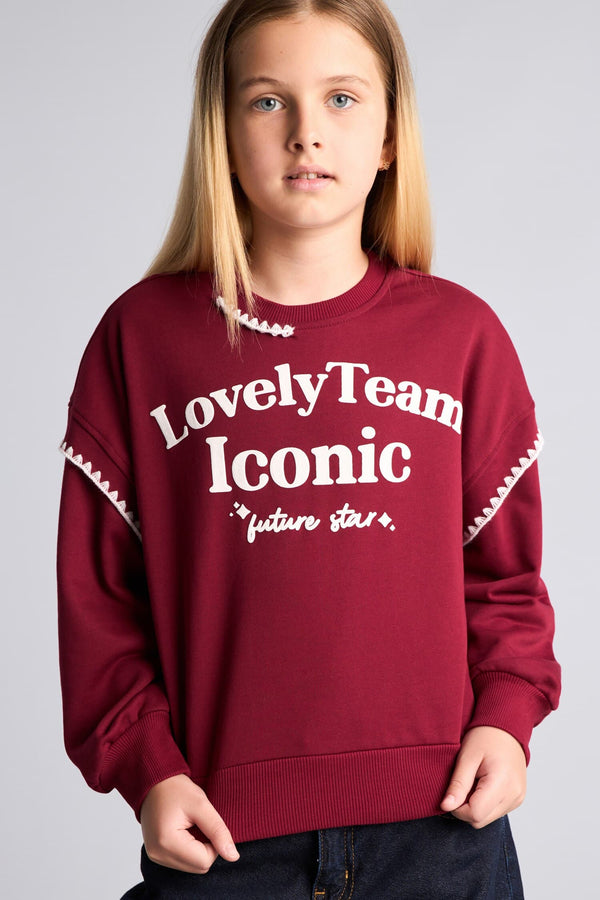 Relax Crew Neck Printed Sweatshirt Girls