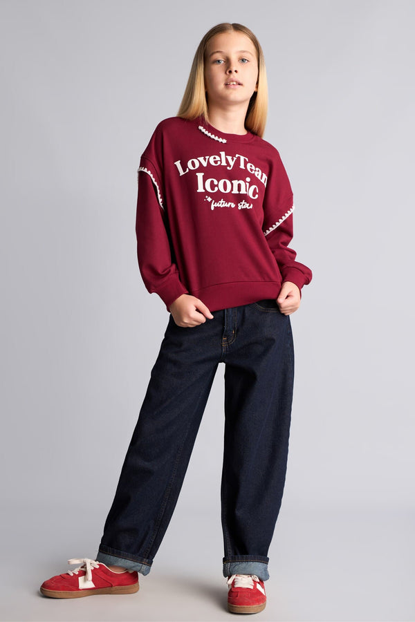 Relax Crew Neck Printed Sweatshirt Girls