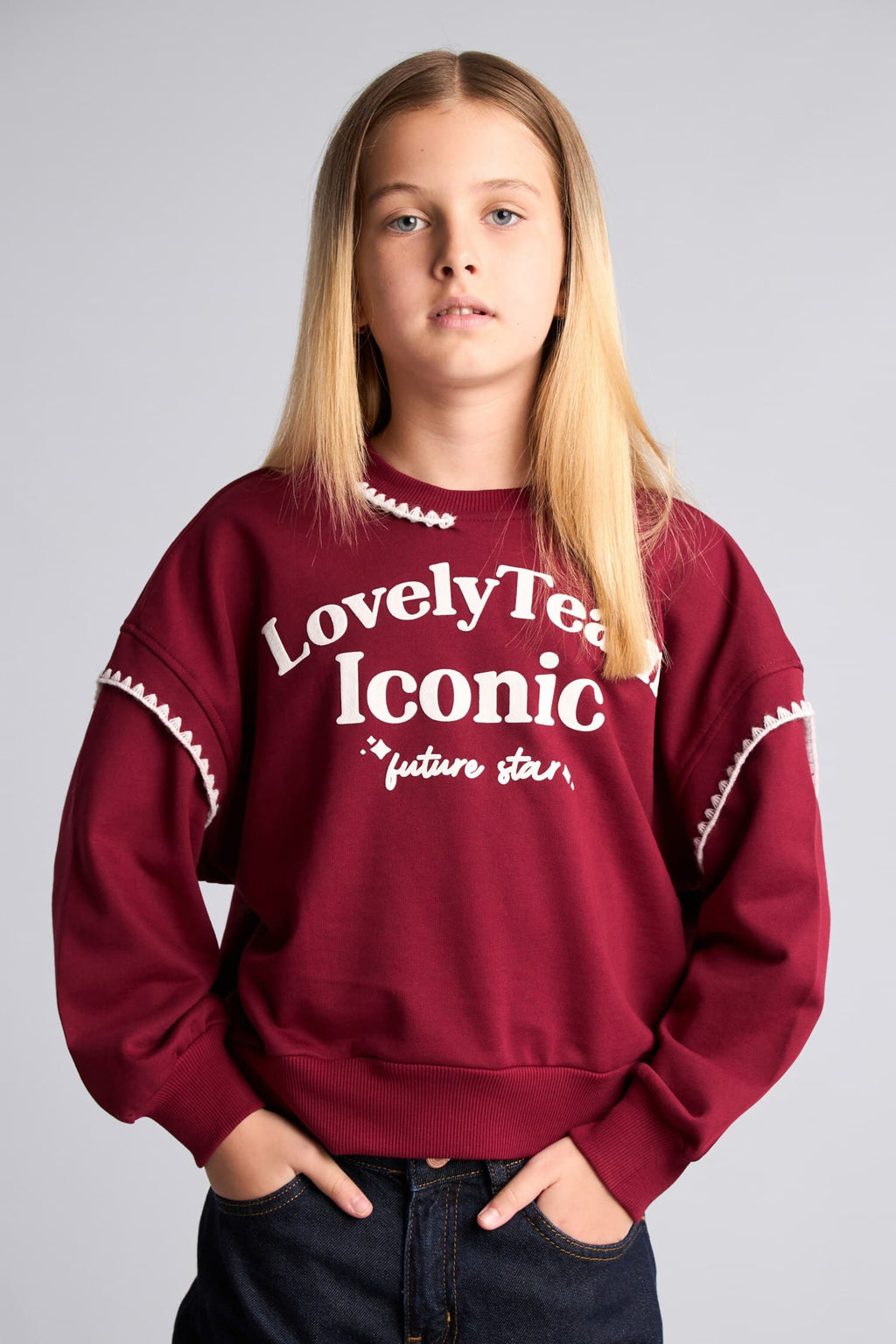 Relax Crew Neck Printed Sweatshirt Girls
