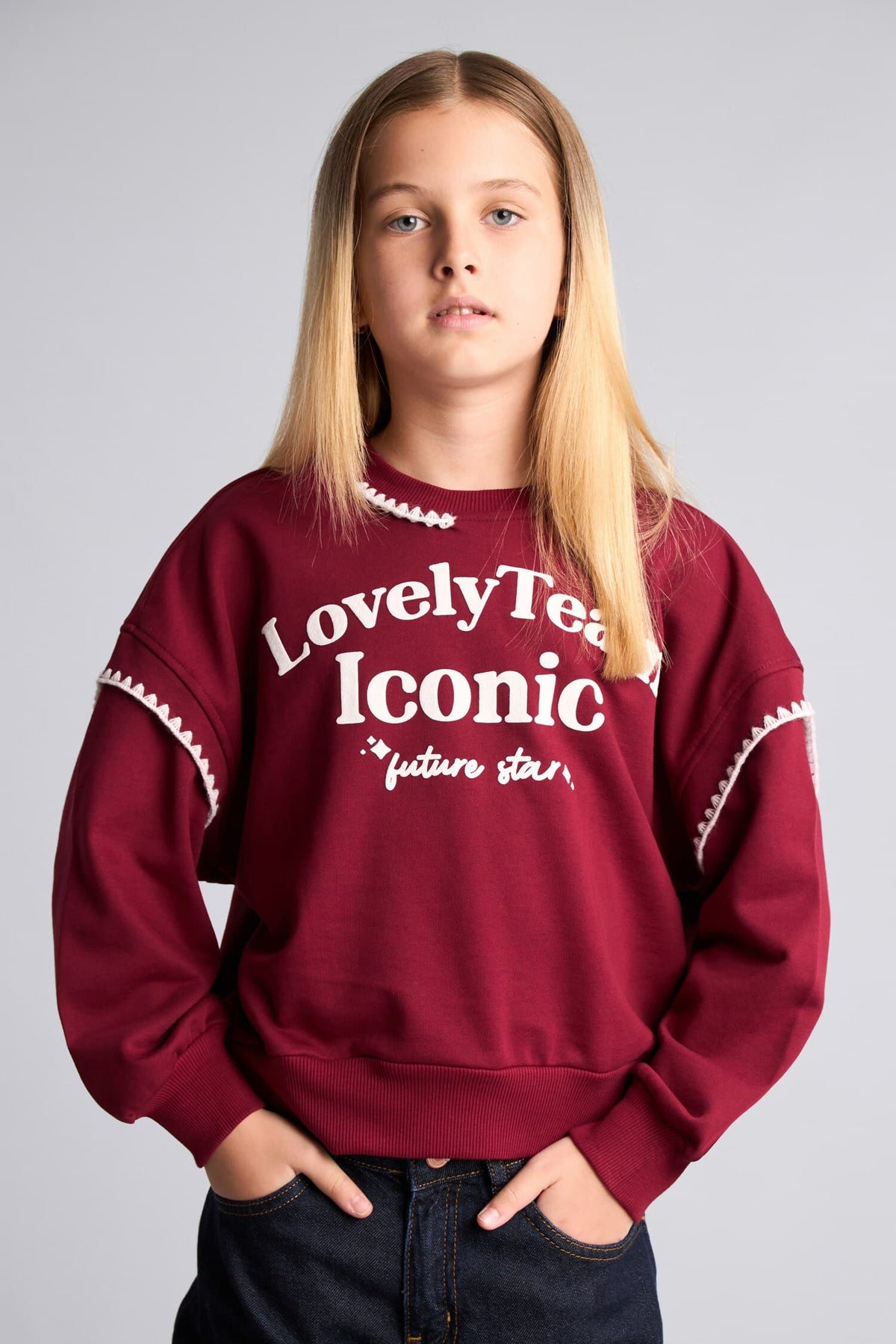 Relax Crew Neck Printed Sweatshirt Girls