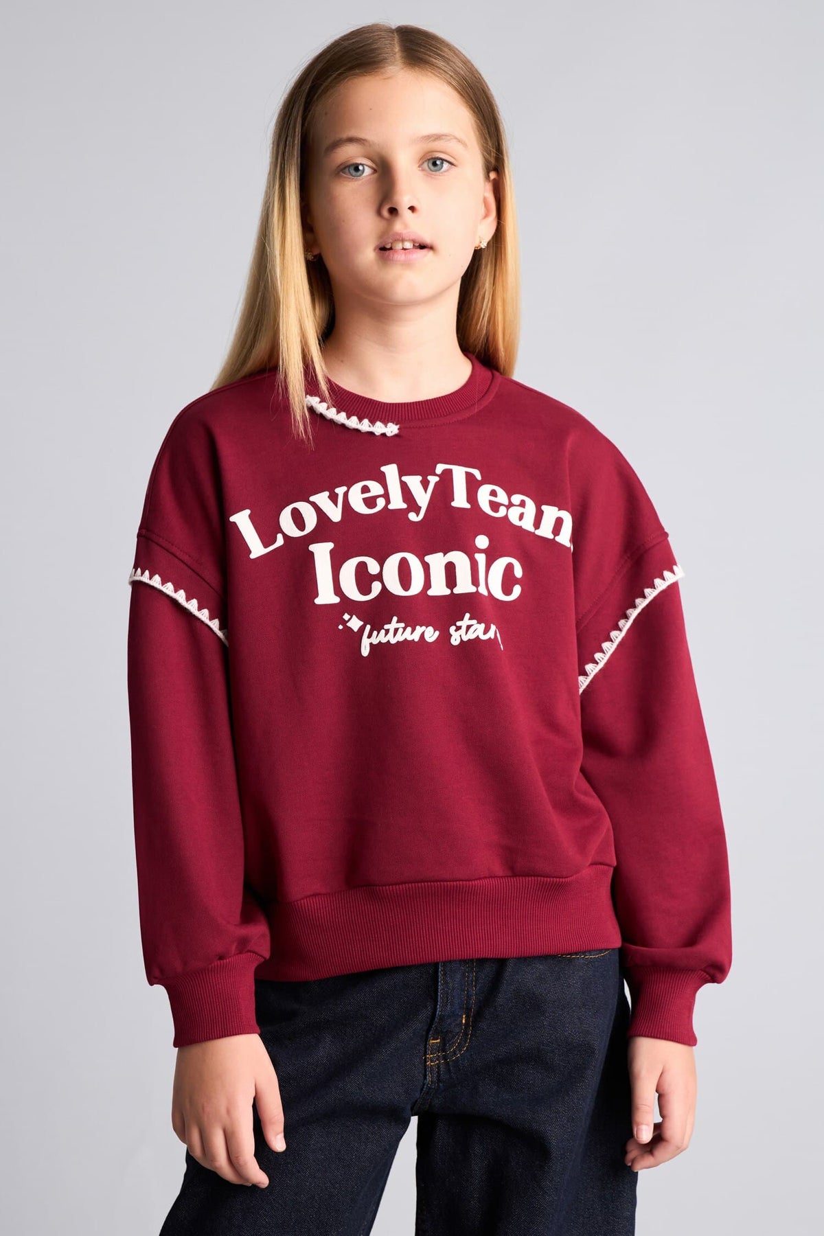 Relax Crew Neck Printed Sweatshirt Girls