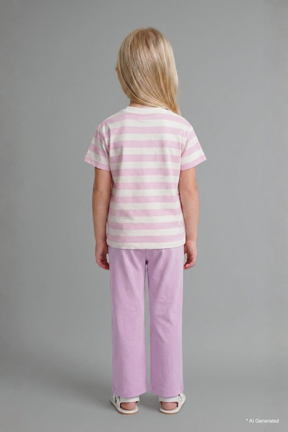 Teddy Bear Short Sleeve T-Shirt Shorts 2 Pcs Lilac Set Baby Girl