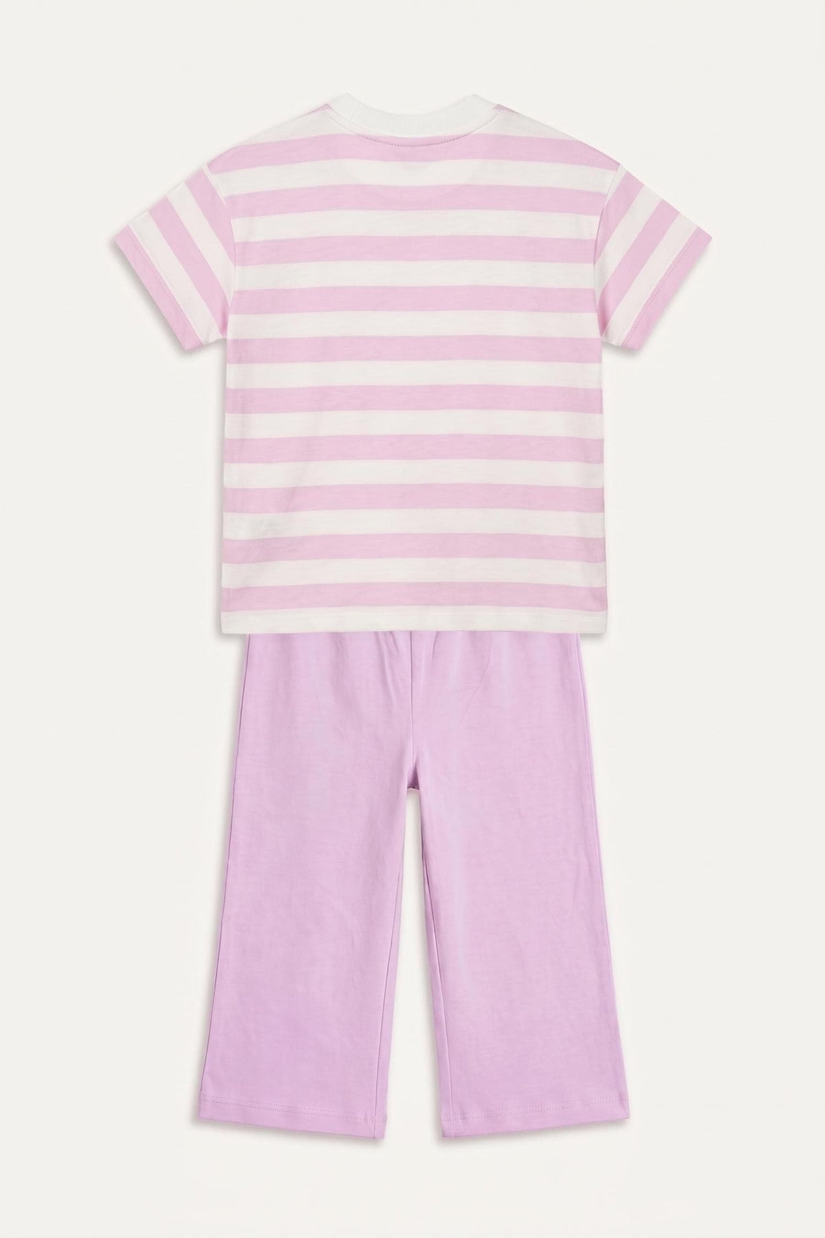 Teddy Bear Short Sleeve T-Shirt Shorts 2 Pcs Lilac Set Baby Girl
