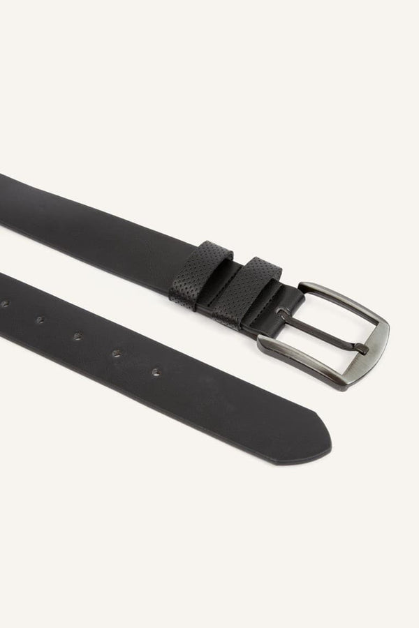 Mens Rectangle Buckle Faux Leather Daily Belt