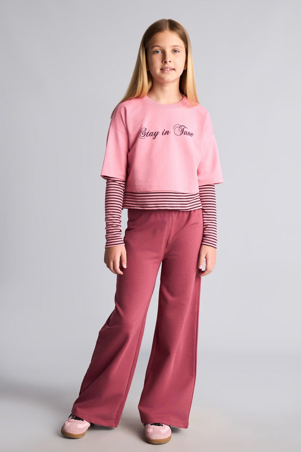 Printed Sweatshirt Top Wide Leg Bottom 2 Set Girls Main image
