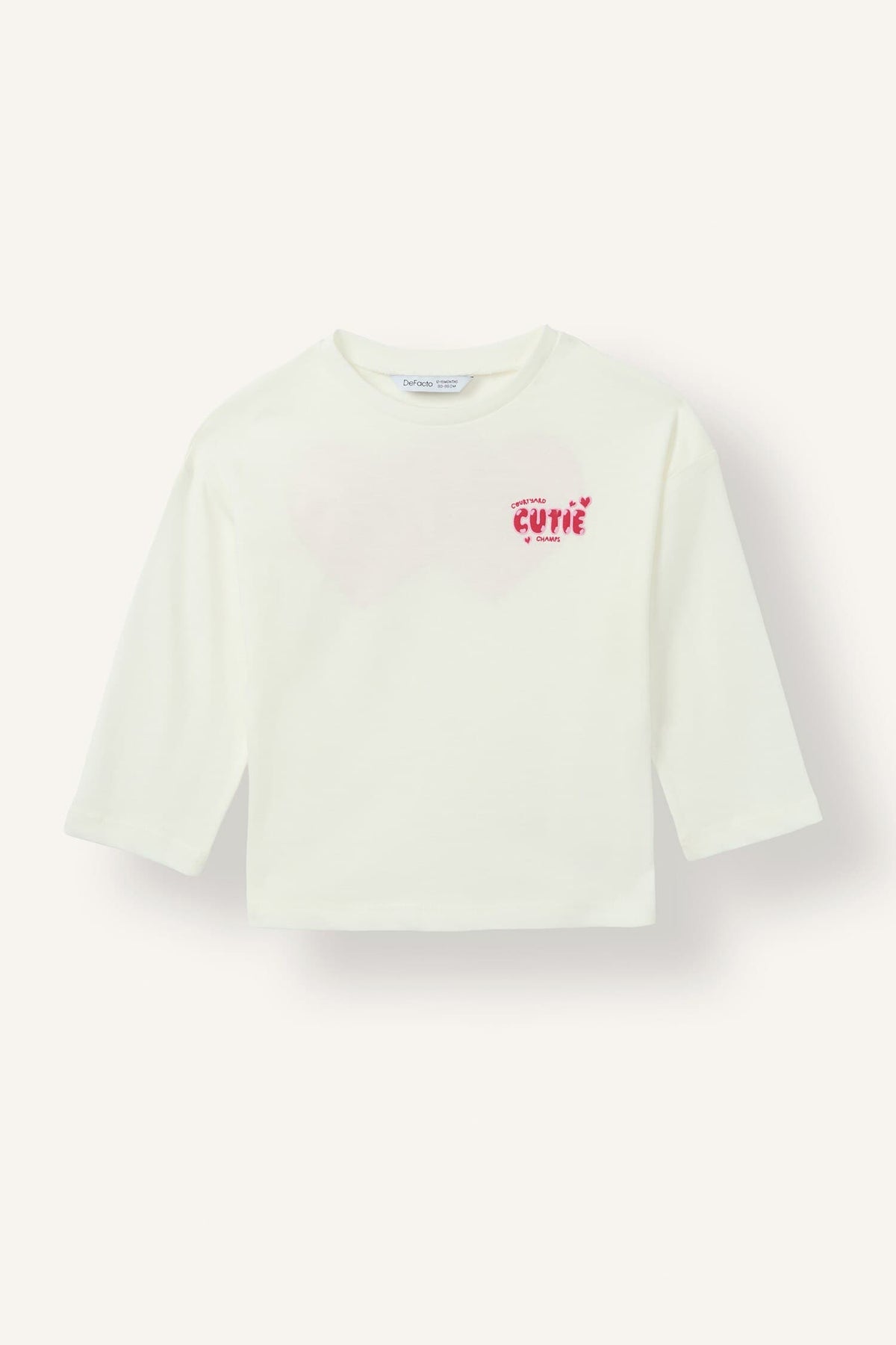 100% Cotton Crew Neck Back Printed Combed Cotton Long Sleeve T-Shirt Baby Girl
