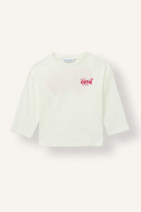 100% Cotton Crew Neck Back Printed Combed Cotton Long Sleeve T-Shirt Baby Girl