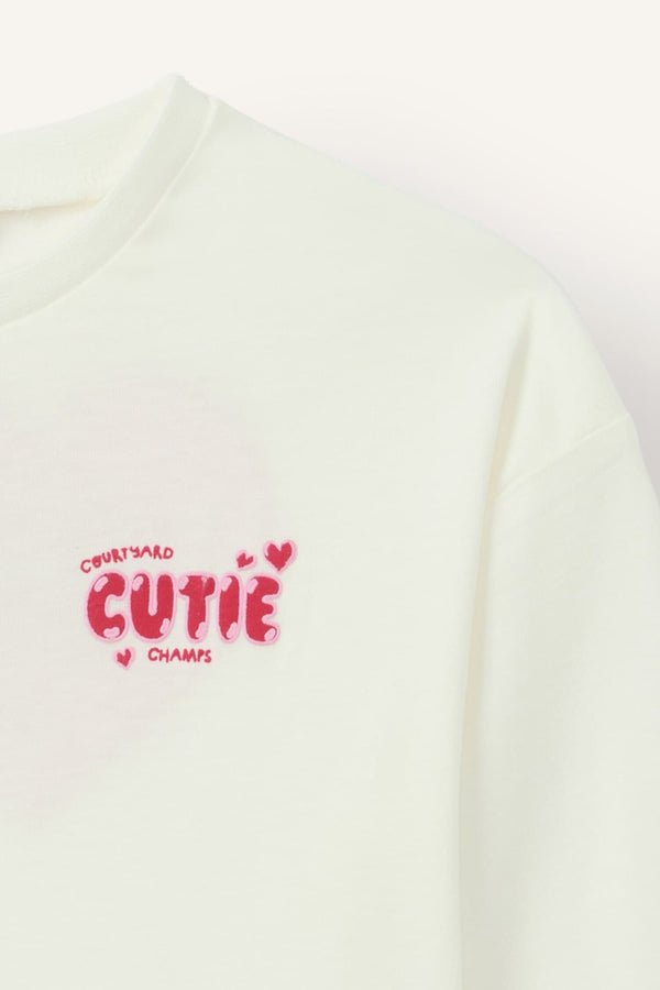 100% Cotton Crew Neck Back Printed Combed Cotton Long Sleeve T-Shirt Baby Girl