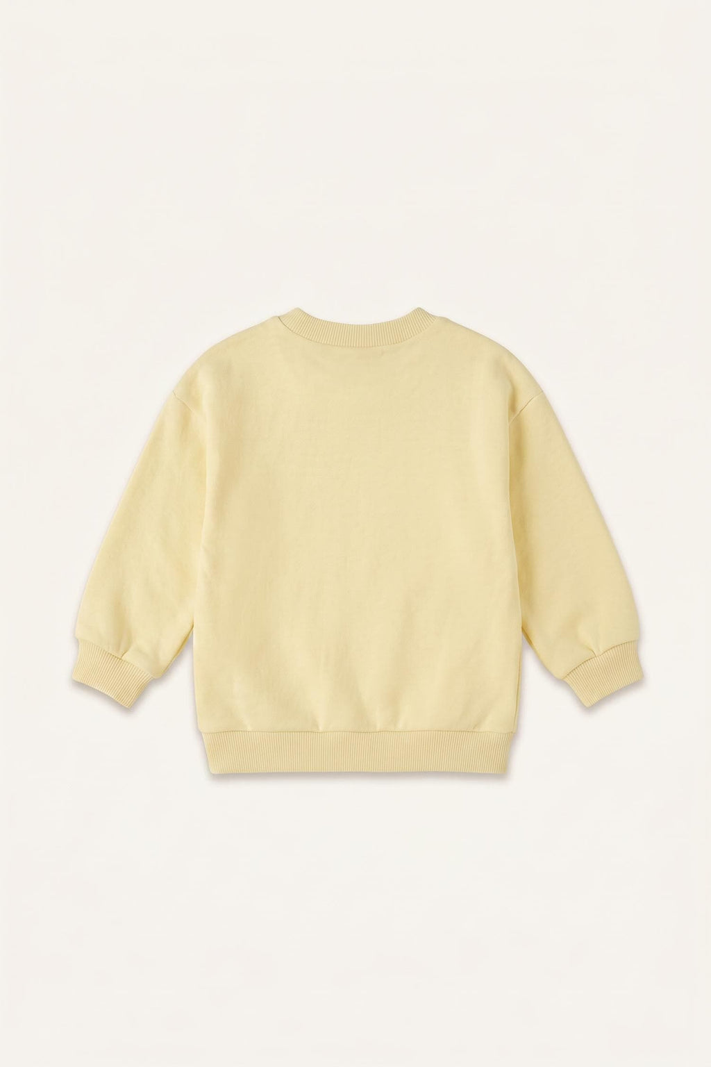100% Cotton Crew Neck Light Yellow Sweatshirt Baby Girl