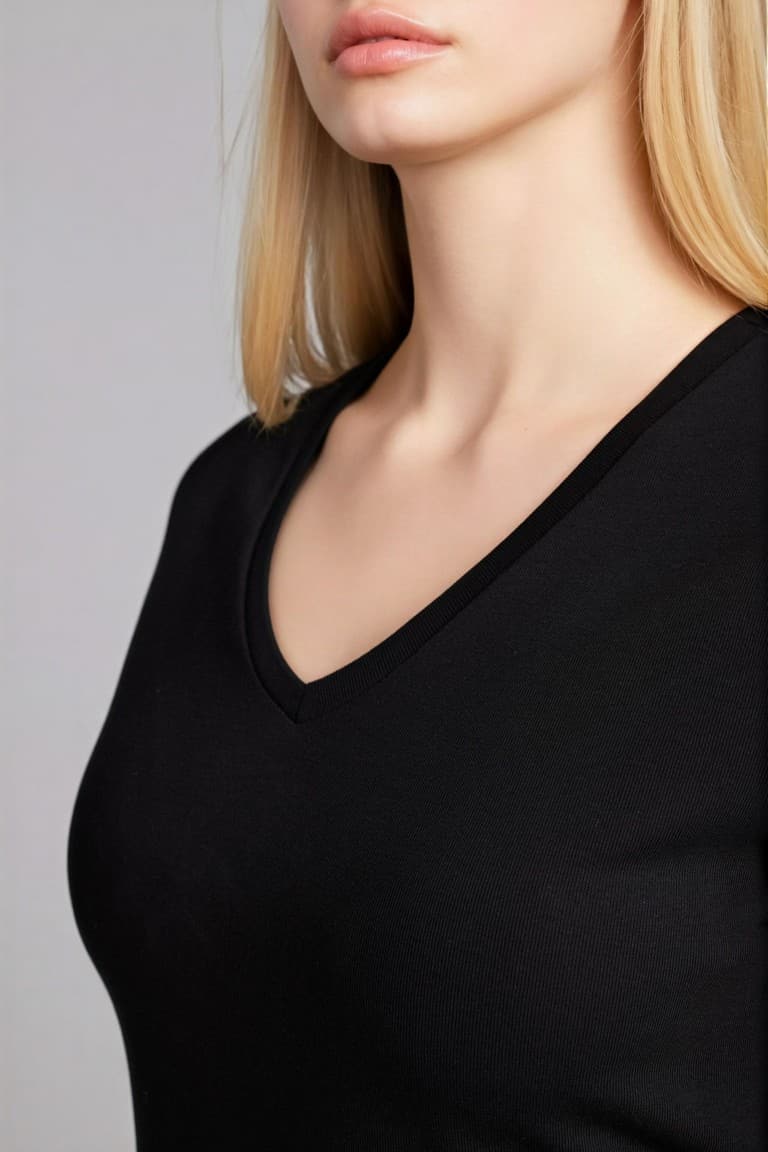 Slim Fit Fit Fit Fit Fit V Neck Basic Plain Rebound Short Sleeve T-shirt