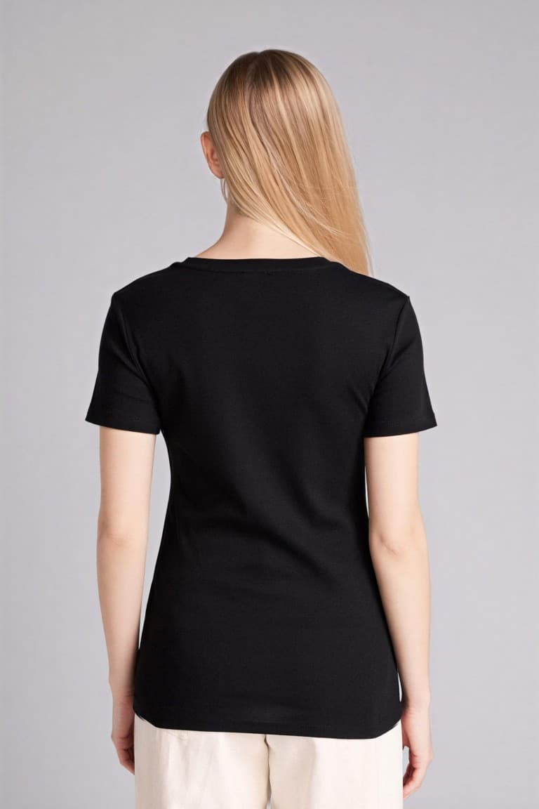 Slim Fit Fit Fit Fit Fit V Neck Basic Plain Rebound Short Sleeve T-shirt