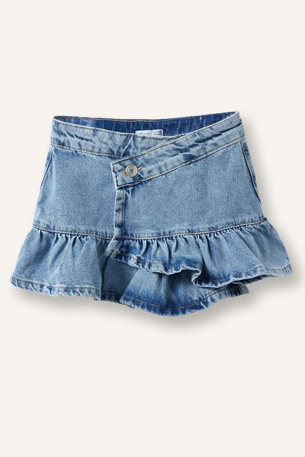 100% Cotton A-Line Jean Blue Mini Skirt Baby Girl