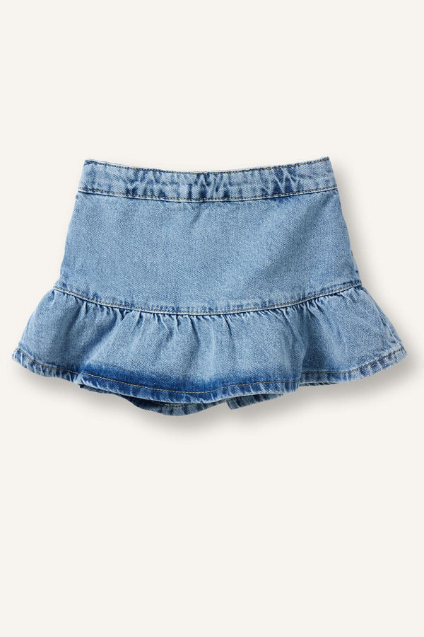 100% Cotton A-Line Jean Blue Mini Skirt Baby Girl