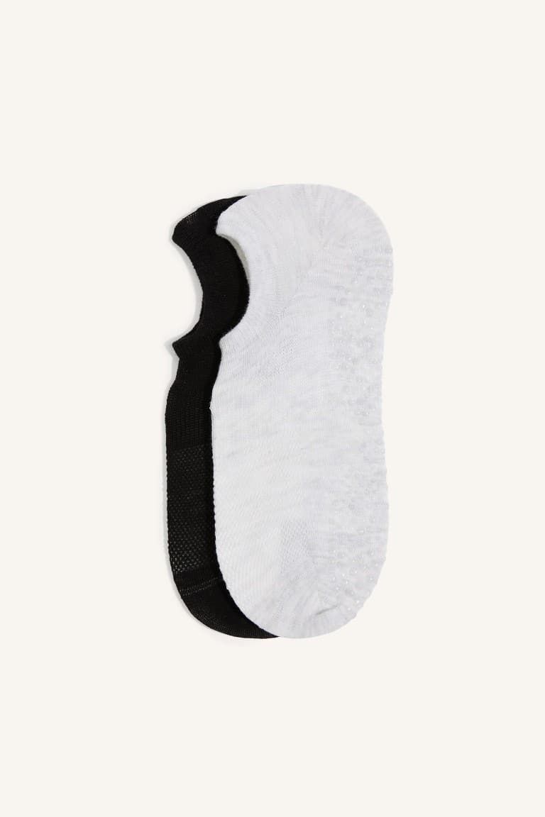 Women Non-Slip Sole 2-Pack Cotton Pilates Socks