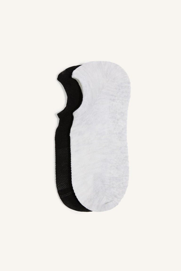 Women Non-Slip Sole 2-Pack Cotton Pilates Socks