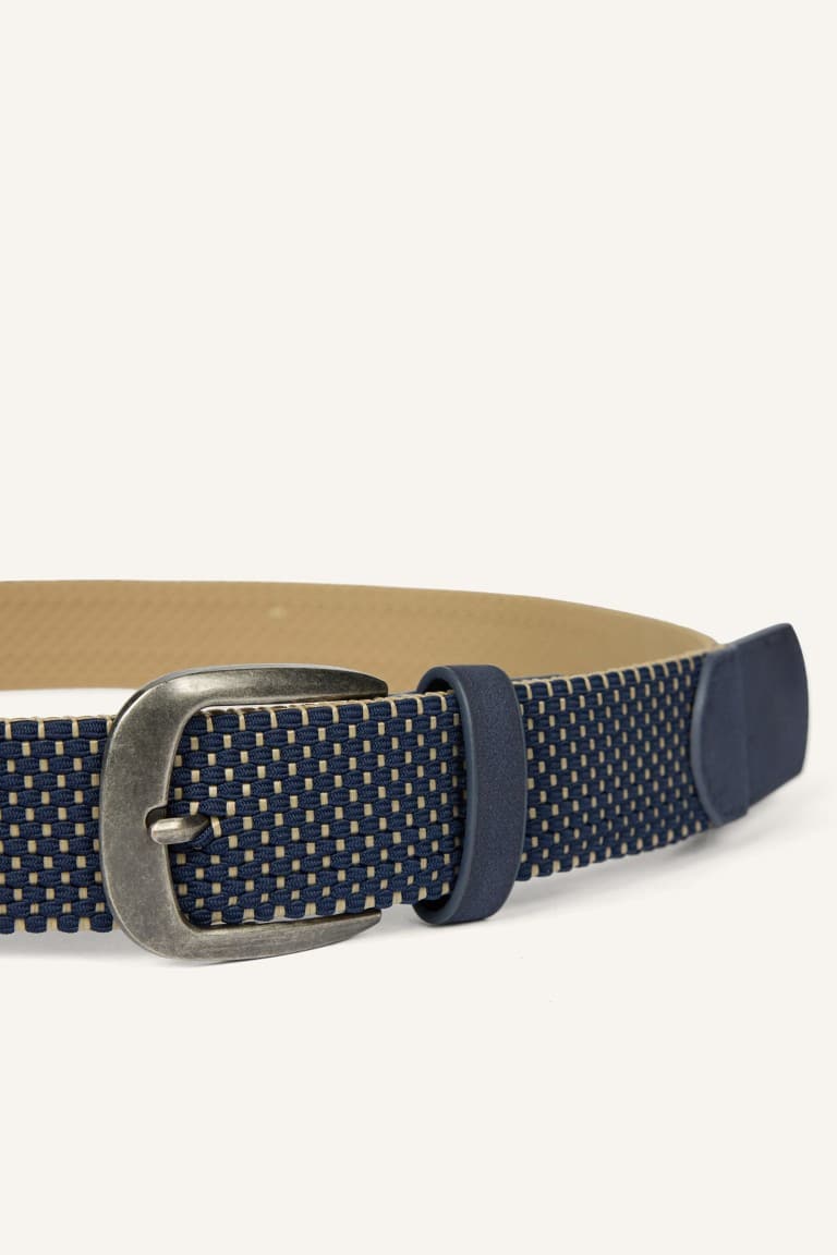 Mens Rectangle Buckle Faux Leather Casual Black Belt Secondary image