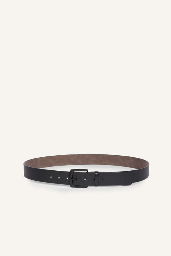 Mens Rectangle Buckle Faux Leather Belt