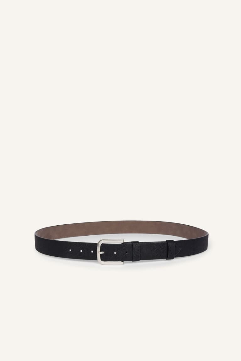 Mens Rectangle Metal Buckle Faux Leather Casual Belt Main image