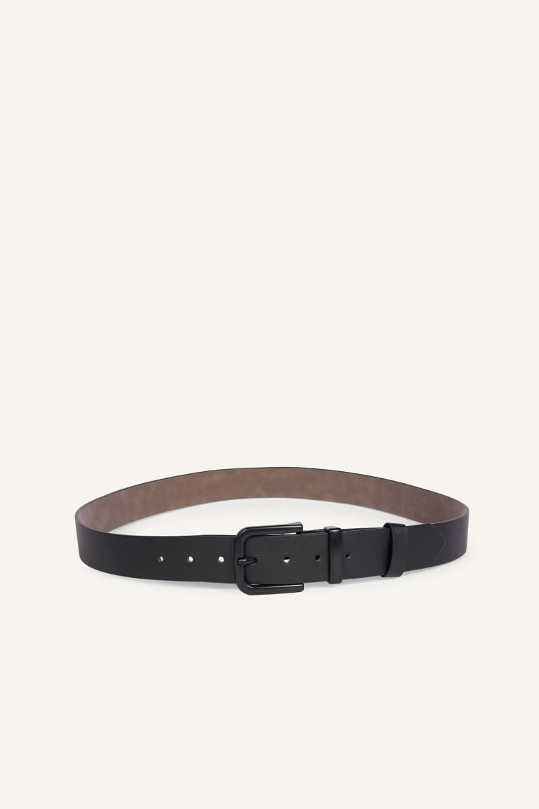 Mens Matte Rectangle Buckle Faux Leather Daily Belt