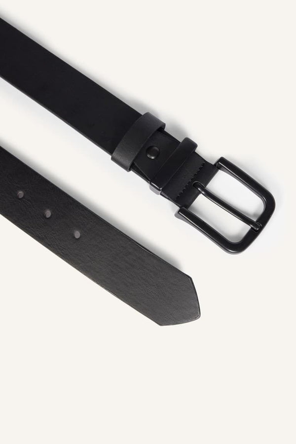Mens Matte Rectangle Buckle Faux Leather Daily Belt