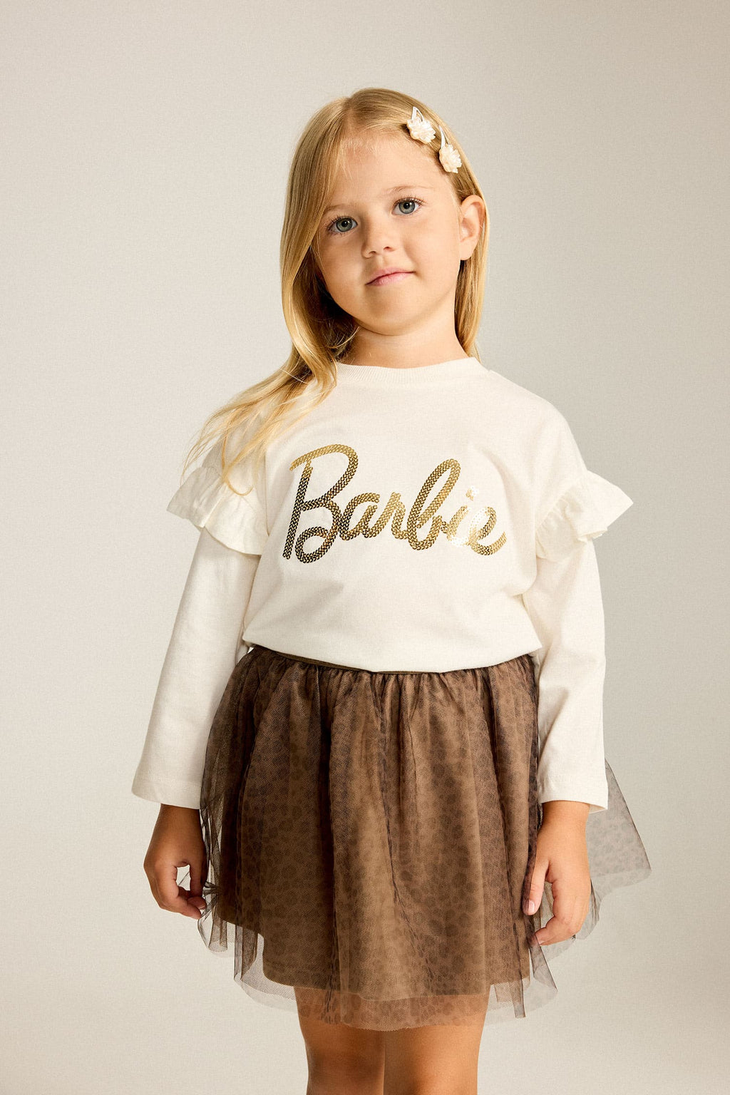 Leopard Print Tulle Brown Mini Skirt Baby Girl