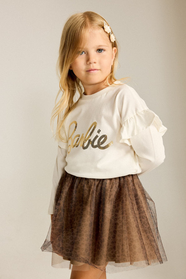 Leopard Print Tulle Brown Mini Skirt Baby Girl