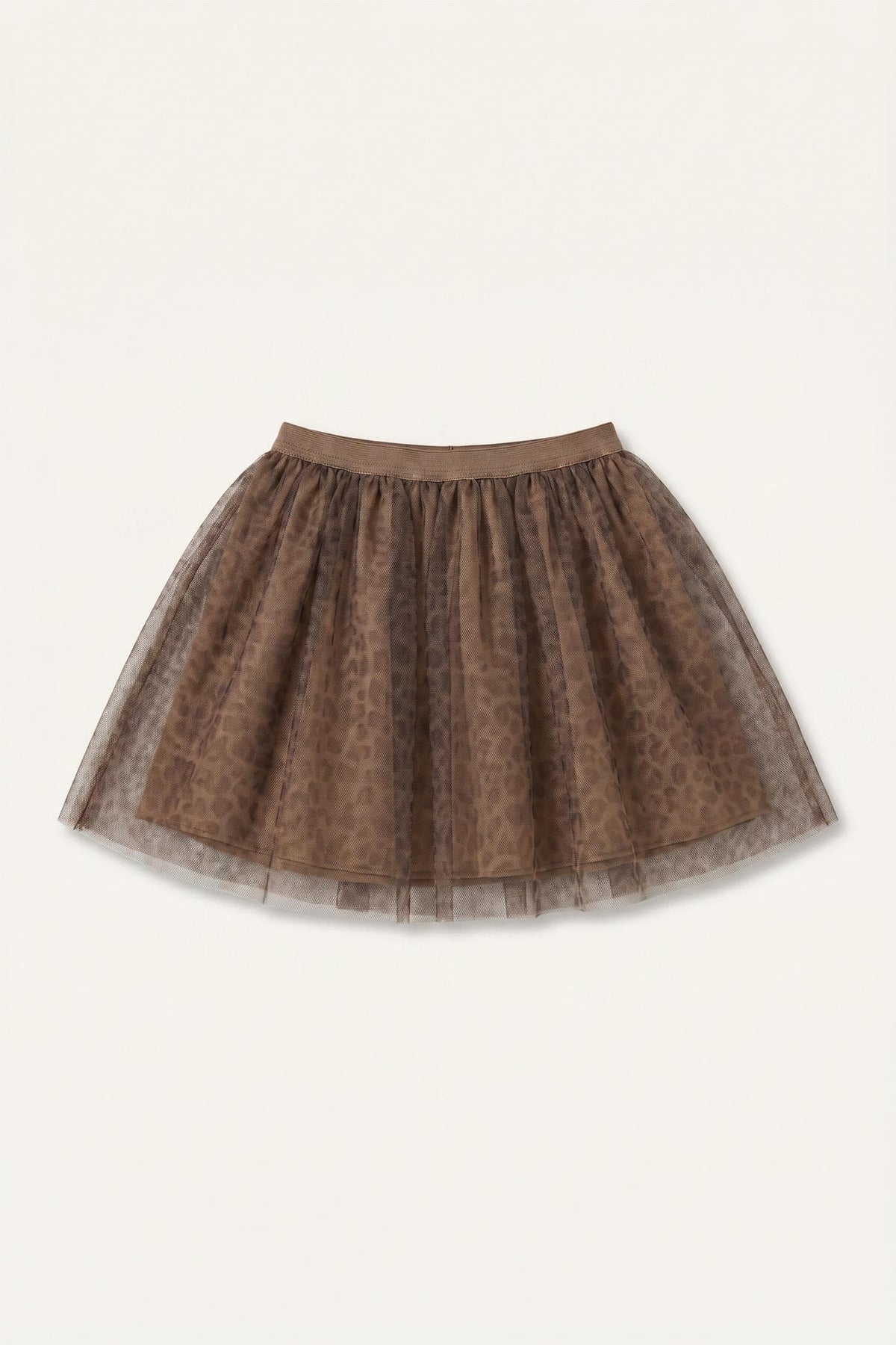 Leopard Print Tulle Brown Mini Skirt Baby Girl
