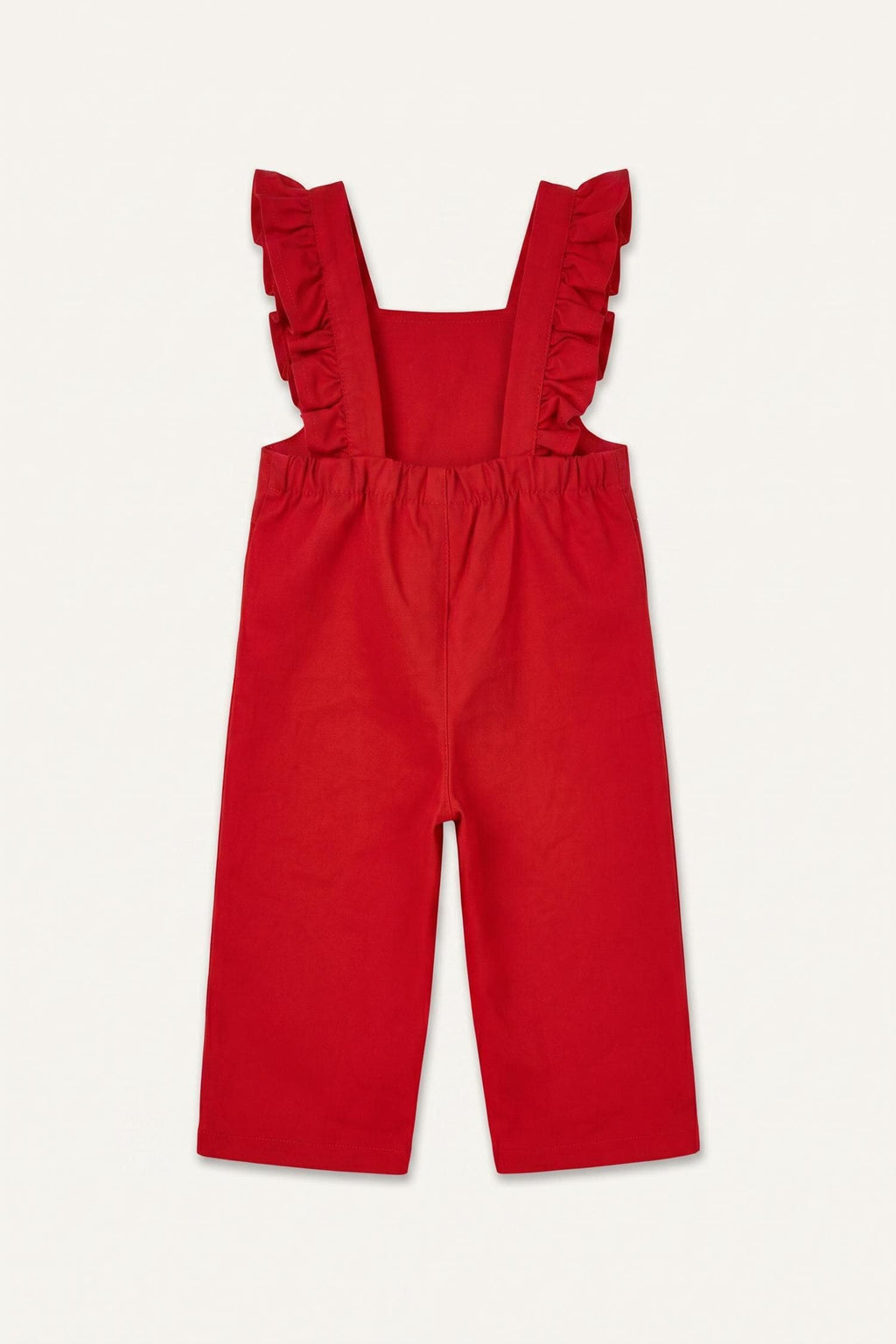 100% Cotton Baby Girl Heart Patterned Gabardine Salopette Jumpsuit