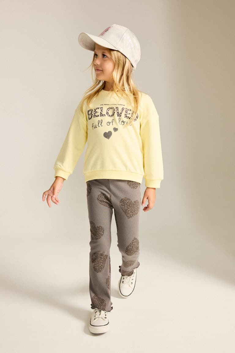 Cotton Printed 2 Light Yellow Set Baby Girl