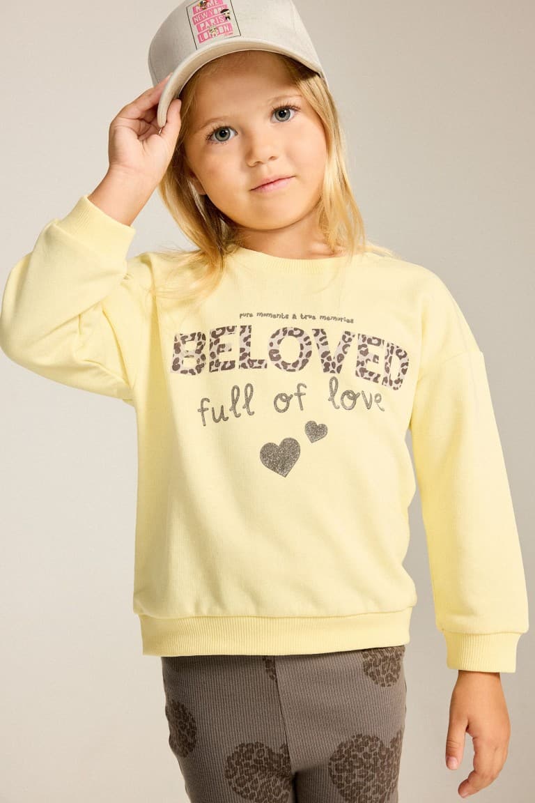 Cotton Printed 2 Light Yellow Set Baby Girl
