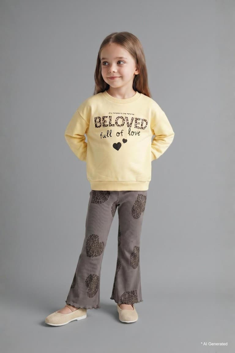Cotton Printed 2 Light Yellow Set Baby Girl