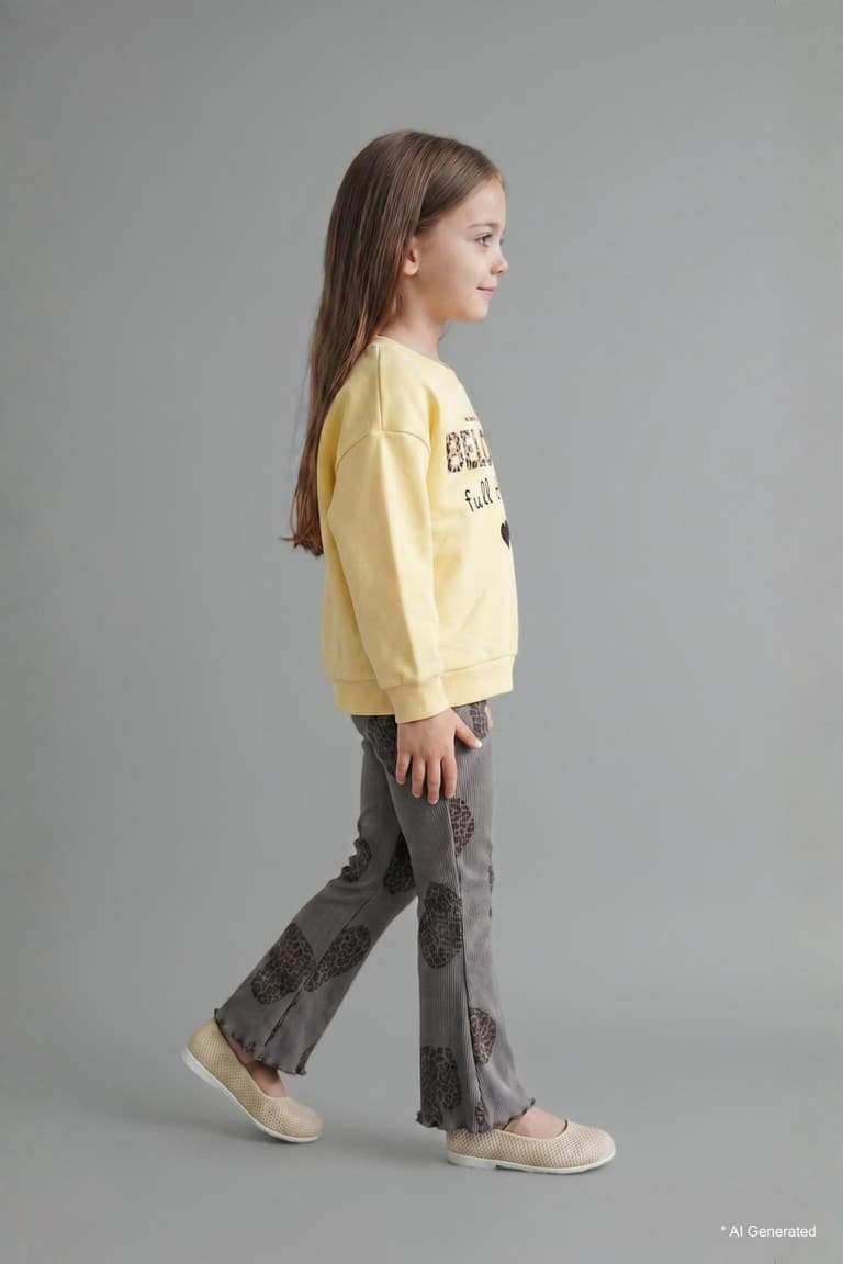 Cotton Printed 2 Light Yellow Set Baby Girl
