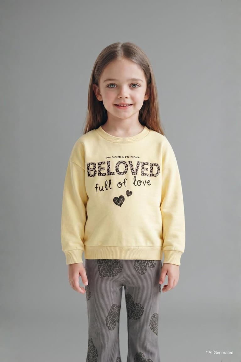 Cotton Printed 2 Light Yellow Set Baby Girl