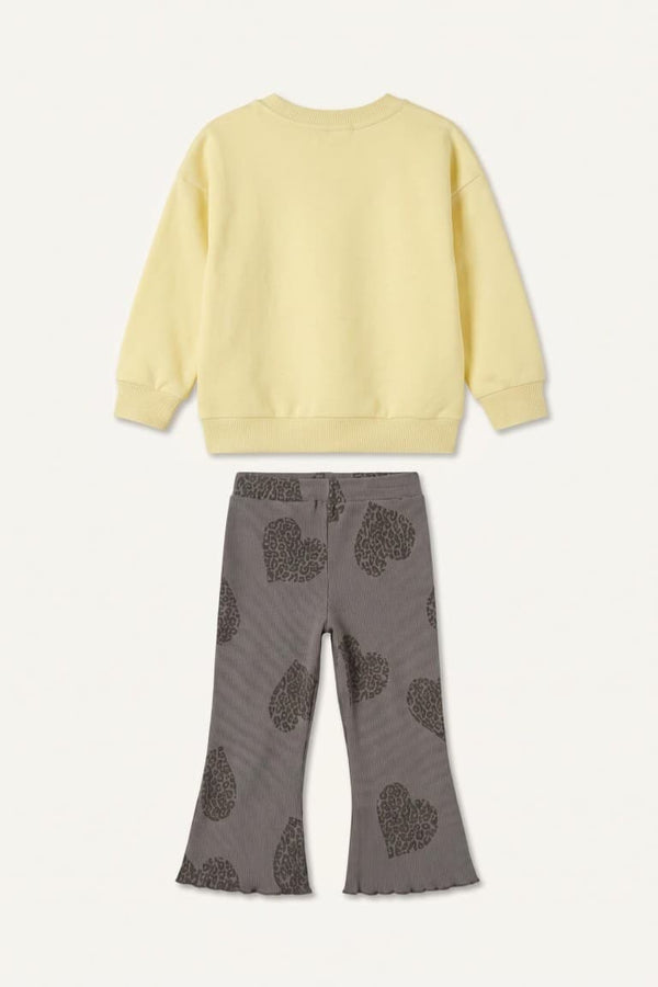 Cotton Printed 2 Light Yellow Set Baby Girl