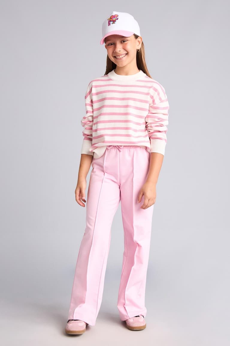 Wide Leg Light Pink Pants Girl Secondary image