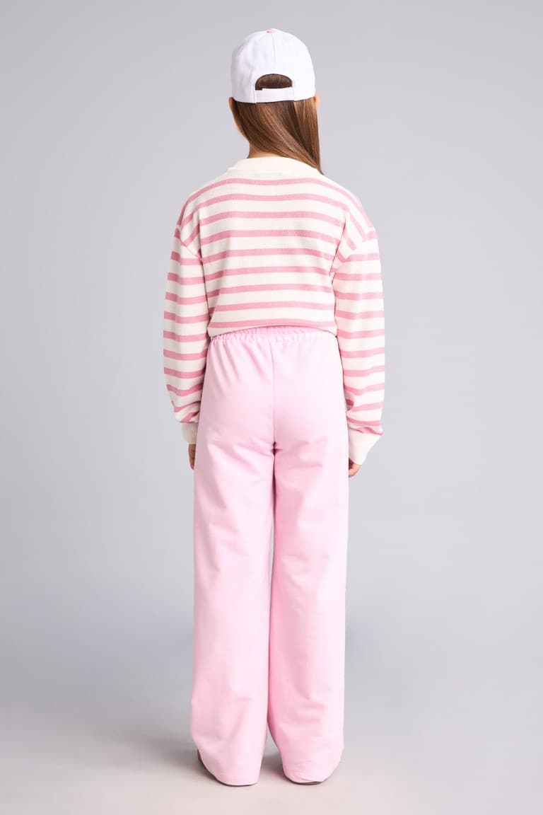 Wide Leg Light Pink Pants Girl
