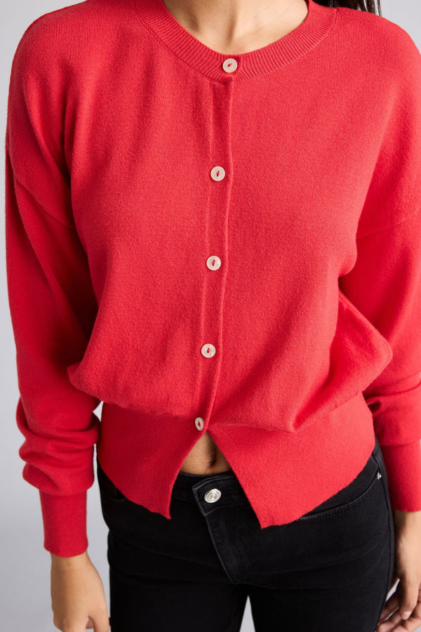 Fitted Crew Neck Knitwear Cardigan