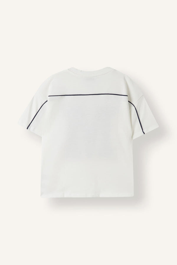 100% Cotton Regular Fit V-Neck Printed Short Sleeve T-Shirt Girls