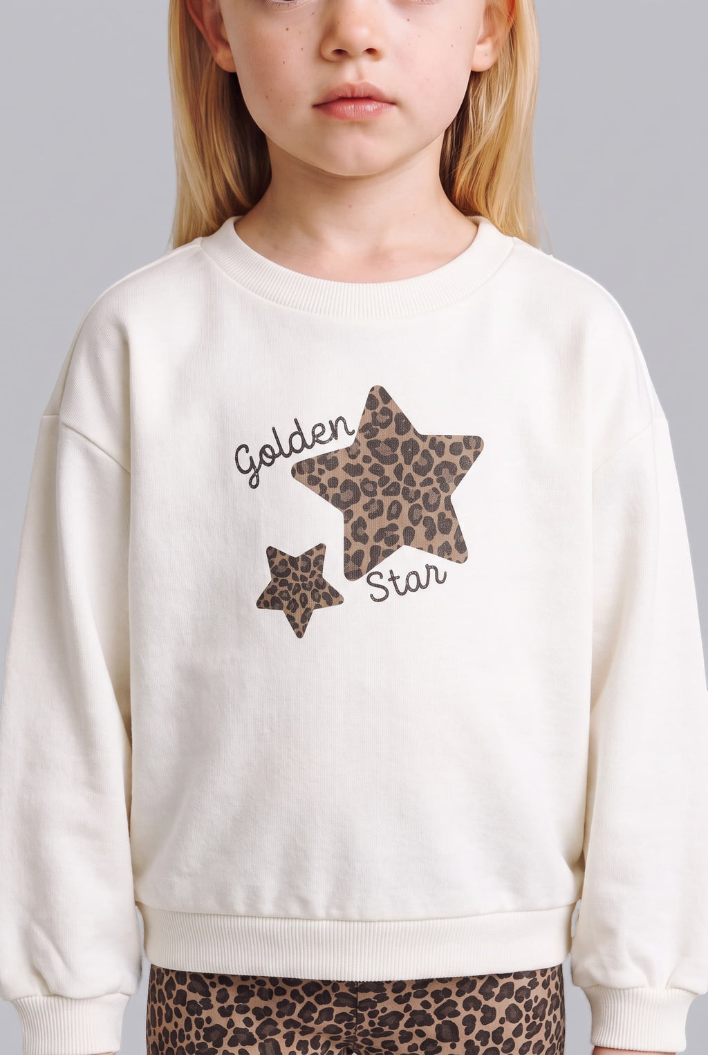 Star Printed Regular Fit Crew Neck Sweatshirt Baby Girl