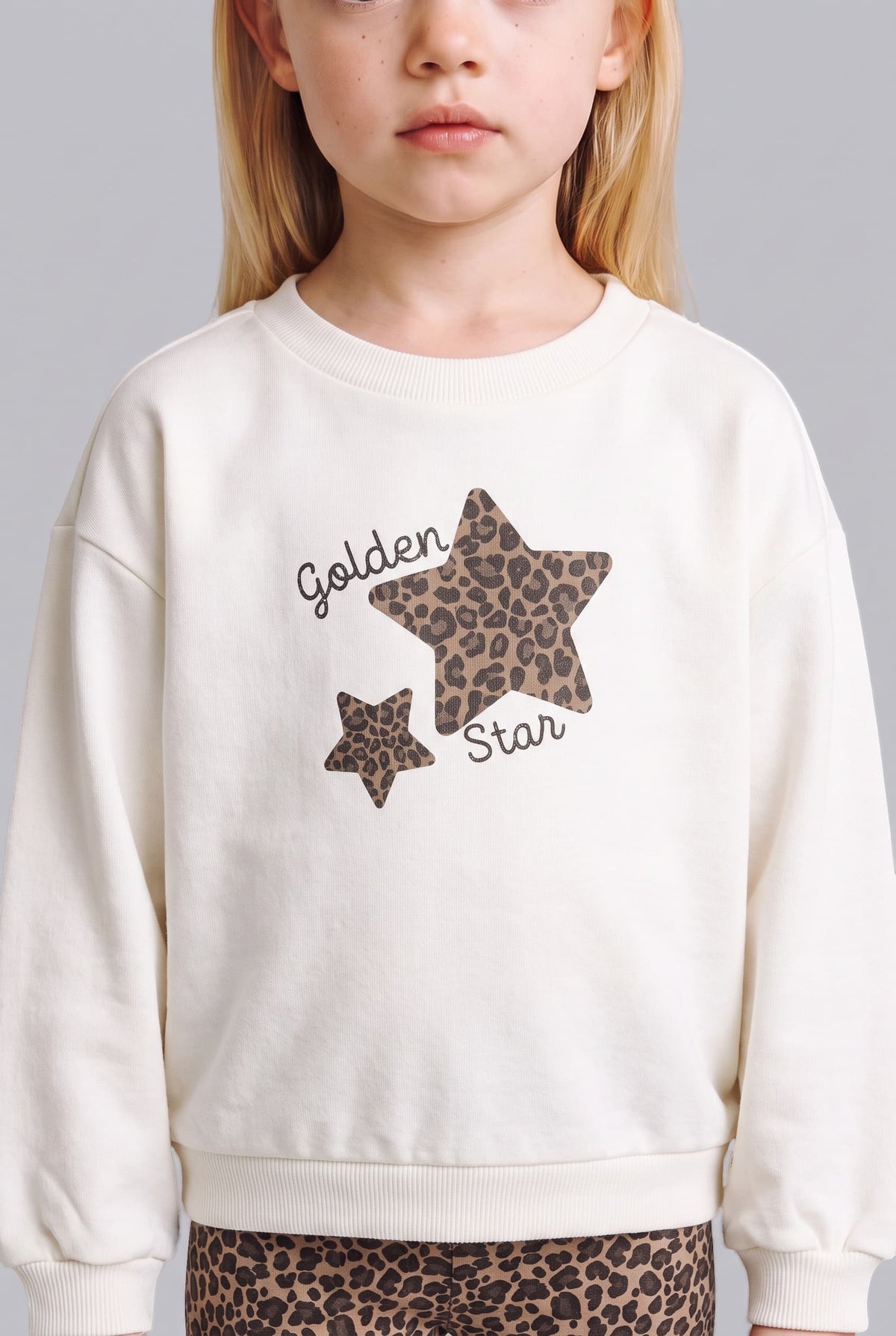 Star Printed Regular Fit Crew Neck Sweatshirt Baby Girl